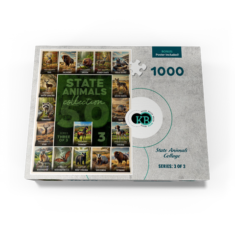 Collage: State Animals Series, Part 3 of 3 1000 Jigsaw Puzzle box view3
