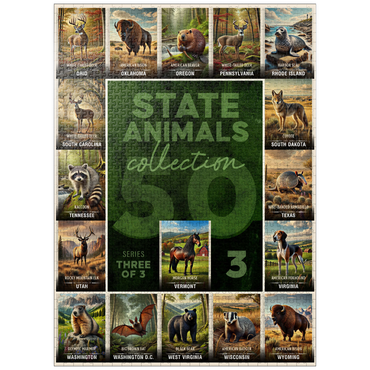 puzzleplate Collage: State Animals Series, Part 3 of 3 1000 Jigsaw Puzzle