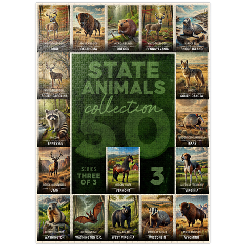 puzzleplate Collage: State Animals Series, Part 3 of 3 1000 Jigsaw Puzzle