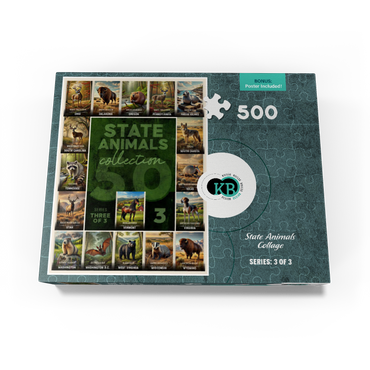 Collage: State Animals Series, Part 3 of 3 500 Jigsaw Puzzle box view3