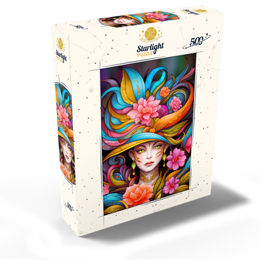 Vibrant Floral Lady with Exotic Elegance 500 Jigsaw Puzzle box view2