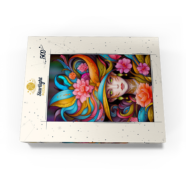 Vibrant Floral Lady with Exotic Elegance 500 Jigsaw Puzzle box view3
