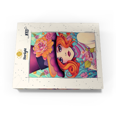 Whimsical Redhead in Floral Top Hat 1000 Jigsaw Puzzle box view3