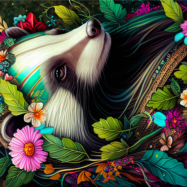 Floral Crowned Badger in Enchanted Forest 1000 Jigsaw Puzzle 3D Modell