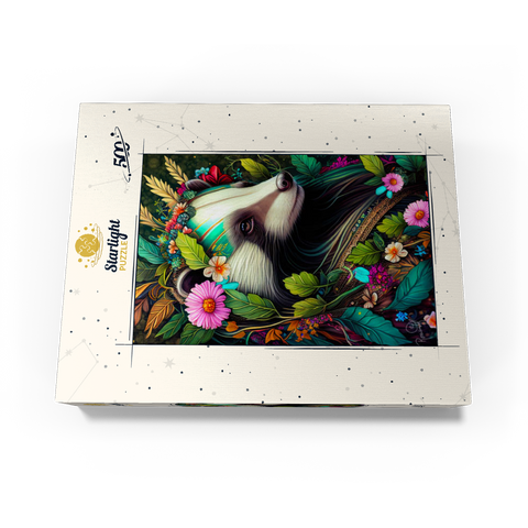 Floral Crowned Badger in Enchanted Forest 500 Jigsaw Puzzle box view3