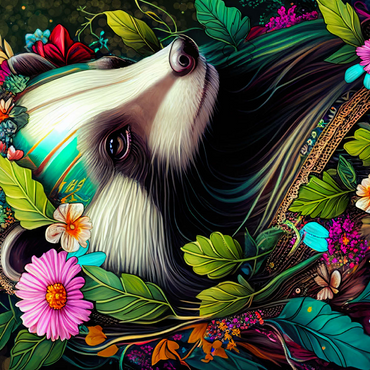 Floral Crowned Badger in Enchanted Forest 500 Jigsaw Puzzle 3D Modell