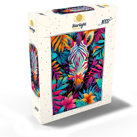 Vibrant Zebra in Tropical Jungle 1000 Jigsaw Puzzle box view2
