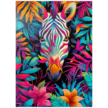 puzzleplate Vibrant Zebra in Tropical Jungle 1000 Jigsaw Puzzle