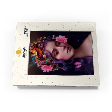 Ethereal Woman with Floral Crown and Violet Hair 1000 Jigsaw Puzzle box view3