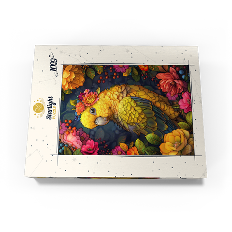 Golden Parrot with Tropical Blooms 1000 Jigsaw Puzzle box view3