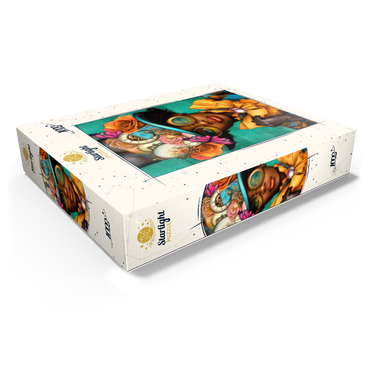 Steampunk Woman with Floral Hat and Gears 1000 Jigsaw Puzzle box view1