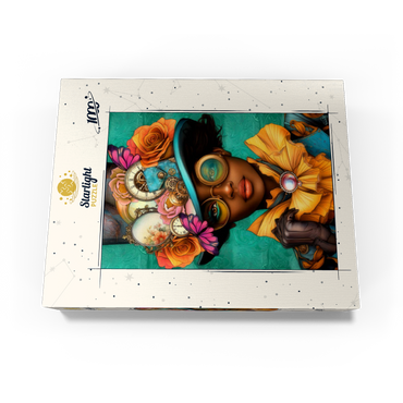 Steampunk Woman with Floral Hat and Gears 1000 Jigsaw Puzzle box view3