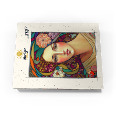 Art Nouveau Woman with Floral and Gold Accents 1000 Jigsaw Puzzle box view3