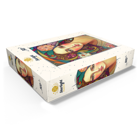 Art Nouveau Woman with Floral and Gold Accents 500 Jigsaw Puzzle box view1