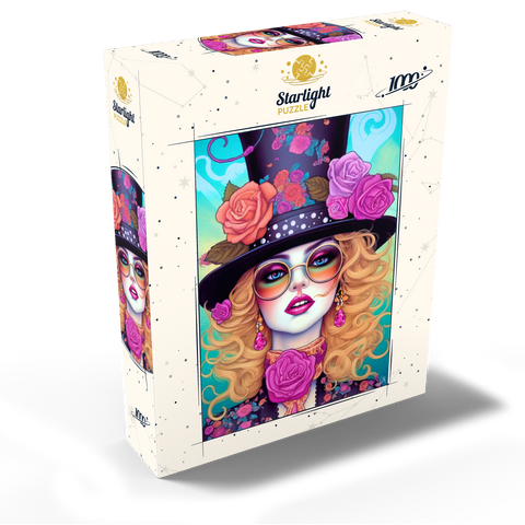 Retro Glamour Woman with Floral Top Hat 1000 Jigsaw Puzzle box view2