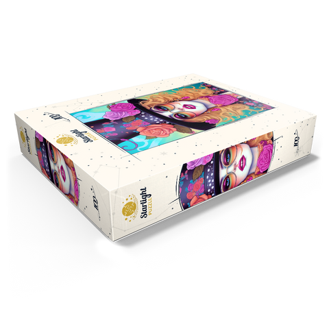 Retro Glamour Woman with Floral Top Hat 100 Jigsaw Puzzle box view1