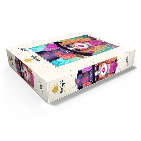 Retro Glamour Woman with Floral Top Hat 500 Jigsaw Puzzle box view1