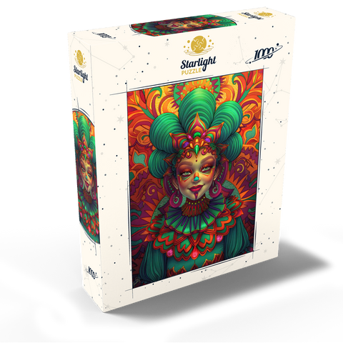 Vibrant Fantasy Woman in Ornate Cultural Attire 1000 Jigsaw Puzzle box view2
