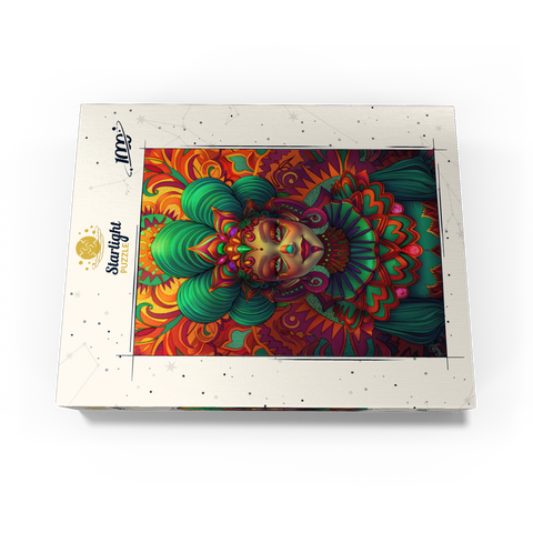 Vibrant Fantasy Woman in Ornate Cultural Attire 1000 Jigsaw Puzzle box view3