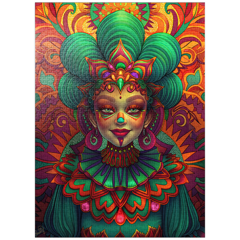 puzzleplate Vibrant Fantasy Woman in Ornate Cultural Attire 1000 Jigsaw Puzzle