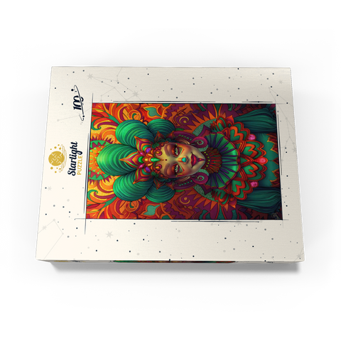 Vibrant Fantasy Woman in Ornate Cultural Attire 100 Jigsaw Puzzle box view3