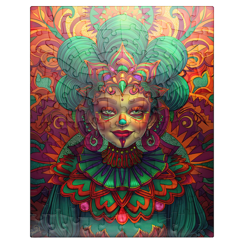puzzleplate Vibrant Fantasy Woman in Ornate Cultural Attire 100 Jigsaw Puzzle