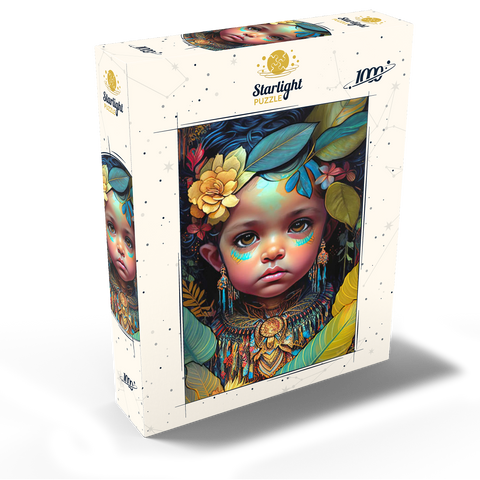 Ethereal Child Portrait with Floral and Tribal Accents 1000 Jigsaw Puzzle box view2
