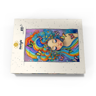 Dreamy Girl with Rainbow Hair and Butterflies 100 Jigsaw Puzzle box view3
