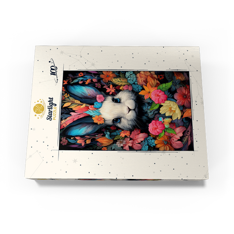 Whimsical Bunny in a Floral Wonderland 100 Jigsaw Puzzle box view3