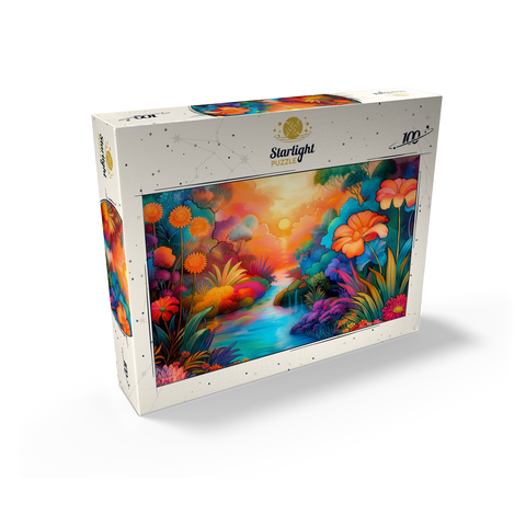 Fantasy River Valley with Vibrant Sunset 100 Jigsaw Puzzle box view2