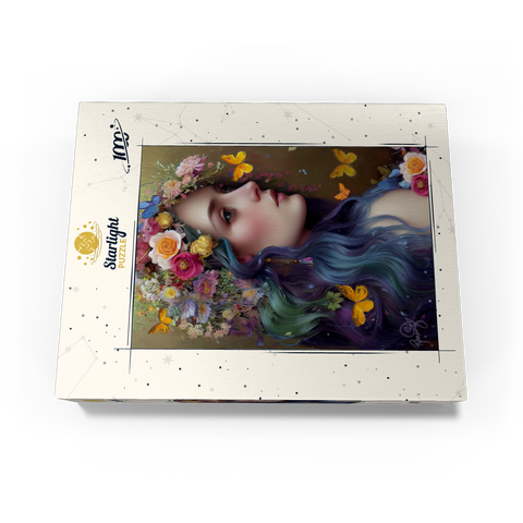 Ethereal Woman with Floral Crown and Butterflies 1000 Jigsaw Puzzle box view3