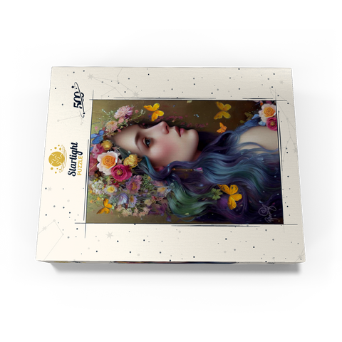 Ethereal Woman with Floral Crown and Butterflies 500 Jigsaw Puzzle box view3