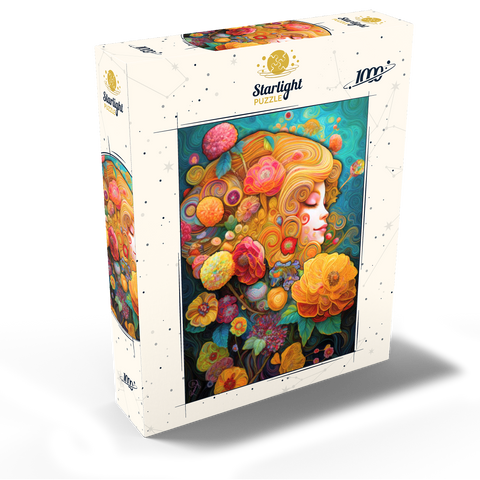 Golden Floral Dreams in Swirling Harmony 1000 Jigsaw Puzzle box view2