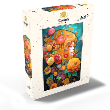 Golden Floral Dreams in Swirling Harmony 500 Jigsaw Puzzle box view2