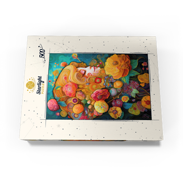 Golden Floral Dreams in Swirling Harmony 500 Jigsaw Puzzle box view3