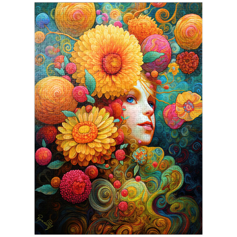 puzzleplate Sunlit Blossoms and Raspberry Dreams 1000 Jigsaw Puzzle