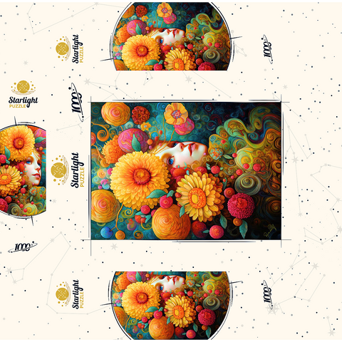 Sunlit Blossoms and Raspberry Dreams 1000 Jigsaw Puzzle box 3D Modell