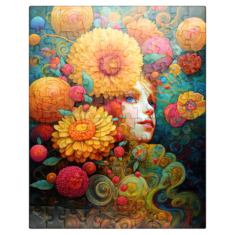 puzzleplate Sunlit Blossoms and Raspberry Dreams 100 Jigsaw Puzzle