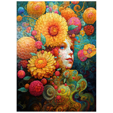 puzzleplate Sunlit Blossoms and Raspberry Dreams 500 Jigsaw Puzzle