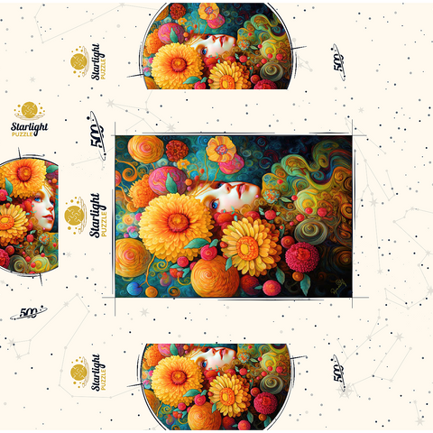 Sunlit Blossoms and Raspberry Dreams 500 Jigsaw Puzzle box 3D Modell