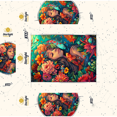 Underwater Dream with Koi and Blooms 1000 Jigsaw Puzzle box 3D Modell