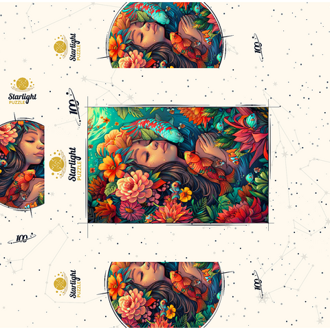 Underwater Dream with Koi and Blooms 100 Jigsaw Puzzle box 3D Modell