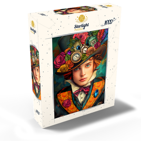 Whimsical Steampunk Gentleman with Floral and Clock-Adorned Hat 1000 Jigsaw Puzzle box view2