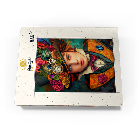Whimsical Steampunk Gentleman with Floral and Clock-Adorned Hat 1000 Jigsaw Puzzle box view3