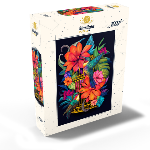 Colorful Hummingbirds with Tropical Flowers 1000 Jigsaw Puzzle box view2