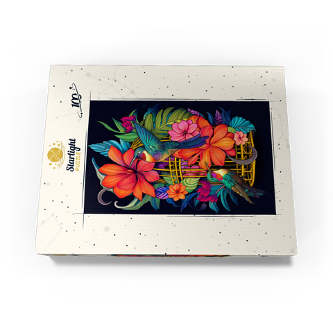 Colorful Hummingbirds with Tropical Flowers 100 Jigsaw Puzzle box view3