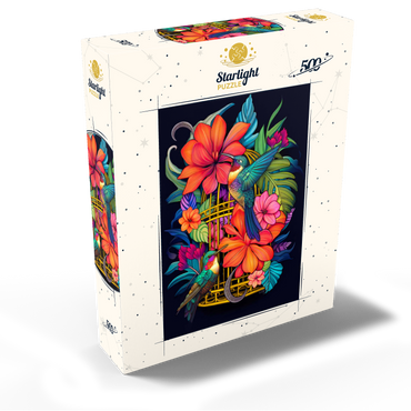 Colorful Hummingbirds with Tropical Flowers 500 Jigsaw Puzzle box view2