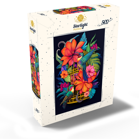 Colorful Hummingbirds with Tropical Flowers 500 Jigsaw Puzzle box view2