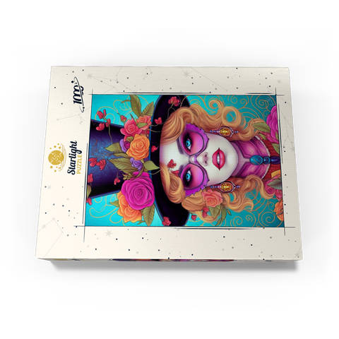 Glamorous Woman with Floral Top Hat 1000 Jigsaw Puzzle box view3