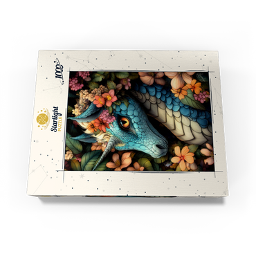 Majestic Blue Dragon with Floral Crown in a Fantasy Forest 1000 Jigsaw Puzzle box view3